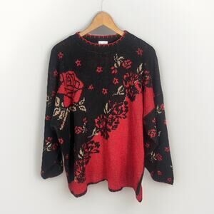 Nutcracker Christmas Sweater Women’s 1XL Made In USA Sparky Retro Grandmacore